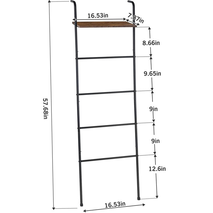 17 Stories 57.68'' Tall Wooden Blanket Ladder Wayfair